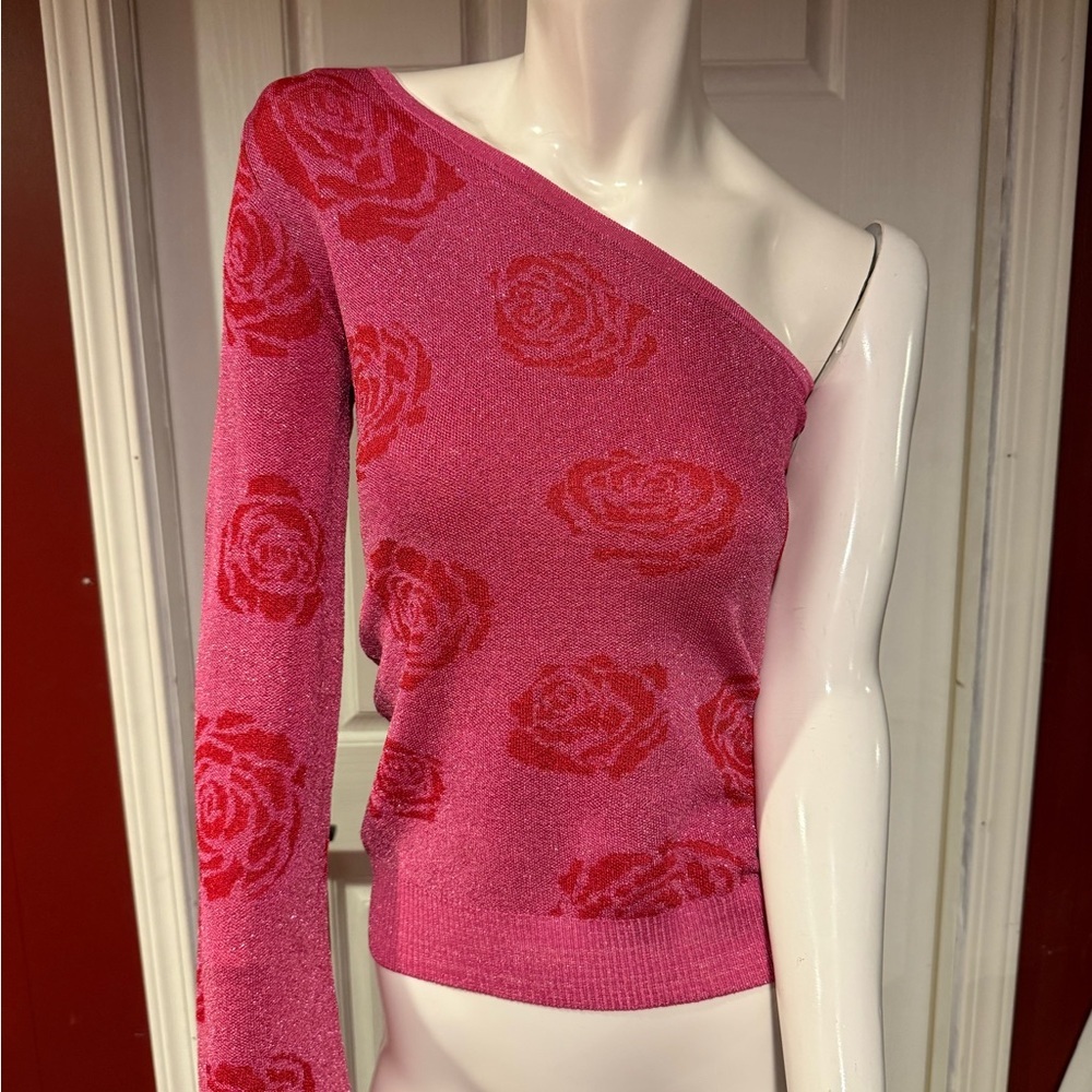 INC International Concepts Pink Off-the-Shoulder Sweater